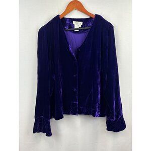 Women’s Coldwater Creek Large Purple Velvet Long Sleeve Jacket